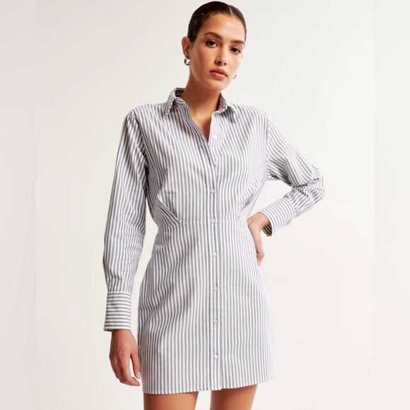Abercrombie Relaxed Mini Shirt Dress - Picture 1 of 7